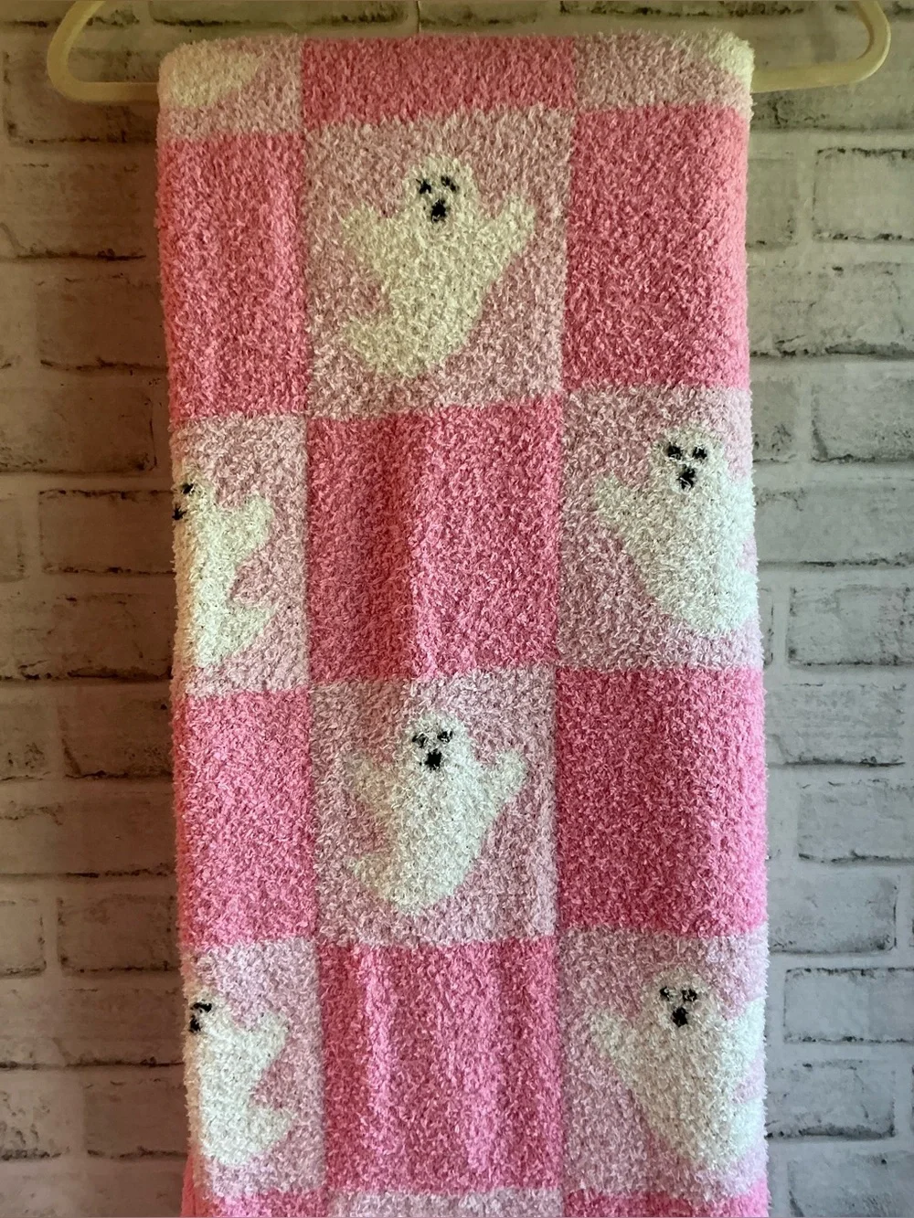 Cupcakes & Cashmere Checkerboard Ghost Halloween Throw-50” x 70”